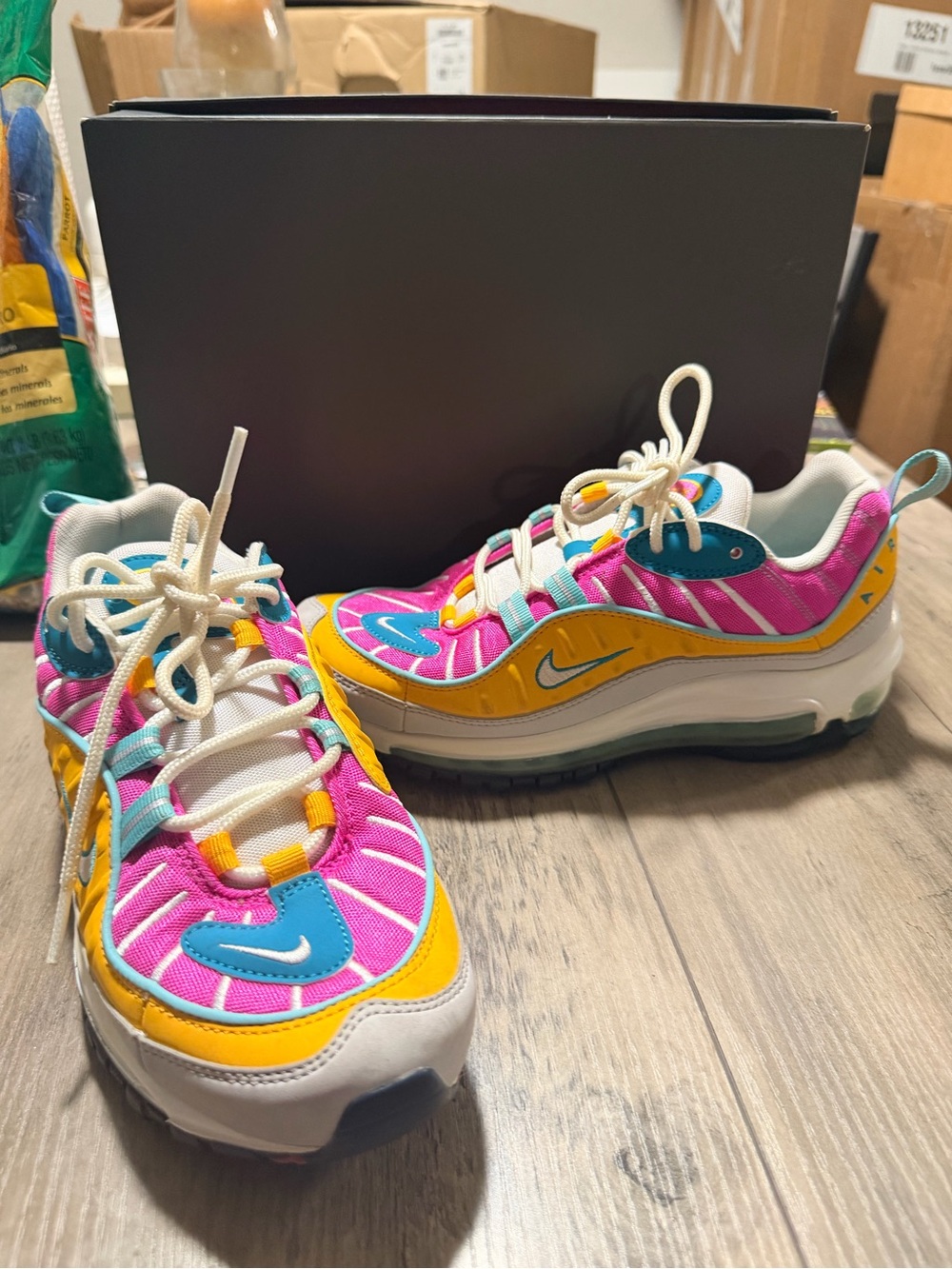 Nike Air Max 98 Teal Fuchsia Easter Sneakers | Women’s 7.5